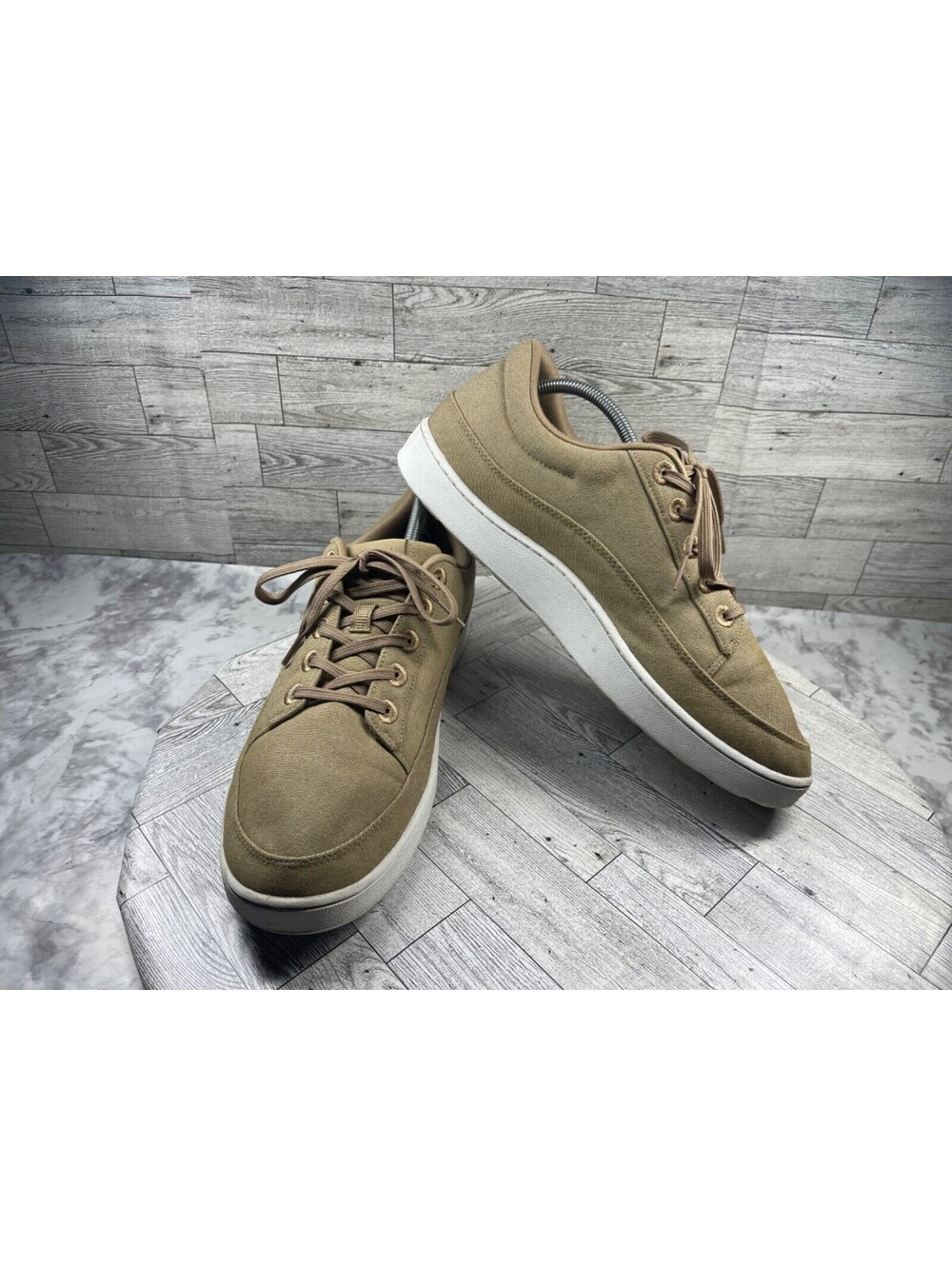 Allbirds Pacer Sneakers Men 14 M Canvas Shoes Brown Tan Lace Up Walking Comfort
